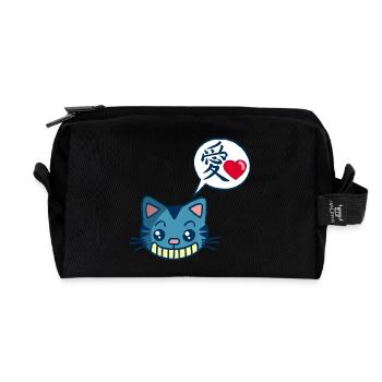 Kawaii Manga-Katze - Recycelte Kulturtasche - Schwarz - Vorne