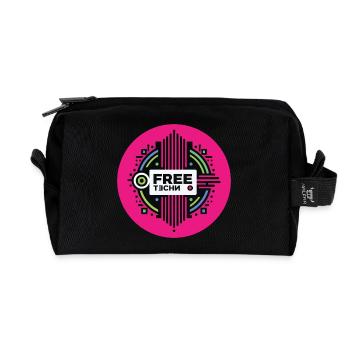 FREE TECHNO #2 - let's talk - Recycled Toiletry Zip Bag - black - Front