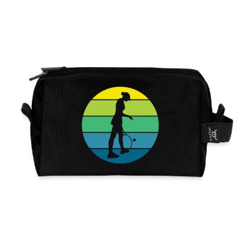 tennis - Recycled Toiletry Zip Bag - black - Front