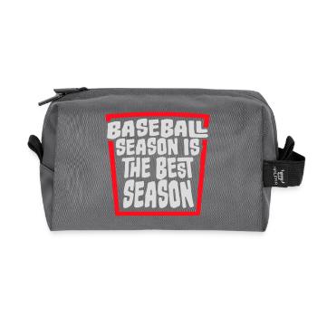 La saison de baseball est la meilleure saison des sports de fans - Trousse de toilette en tissu recyclé - anthracite - Devant