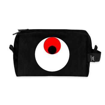 3 cercles, blanc, rouge et noir - Trousse de toilette en tissu recyclé - noir - Devant