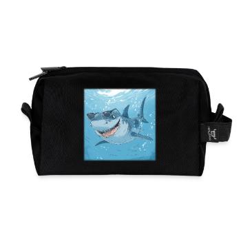 Casual Sunglasses Shark – Cool Under Water - Recycled Toiletry Zip Bag - black - Front