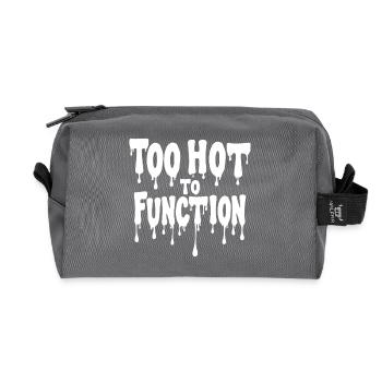 Too Hot To Function Sommer Spruch lustig - Recycelte Kulturtasche - Anthrazit - Vorne