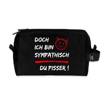 Doch ich bin Sympathisch-Du Pisser-Funny Statement - Recycelte Kulturtasche - Schwarz - Vorne