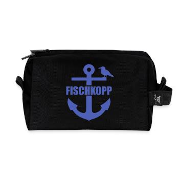 Fischkopp, Anker - Recycelte Kulturtasche - Schwarz - Vorne