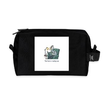 Quantenvogel-Lesen im Sessel - Recycelte Kulturtasche - Schwarz - Vorne
