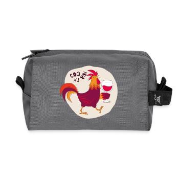 Coq au vin Coq avec vin - Trousse de toilette en tissu recyclé - anthracite - Devant