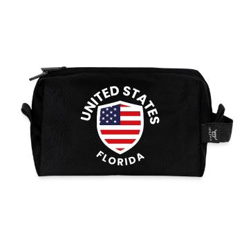 Flag Shield USA Florida - Recycled Toiletry Zip Bag - black - Front