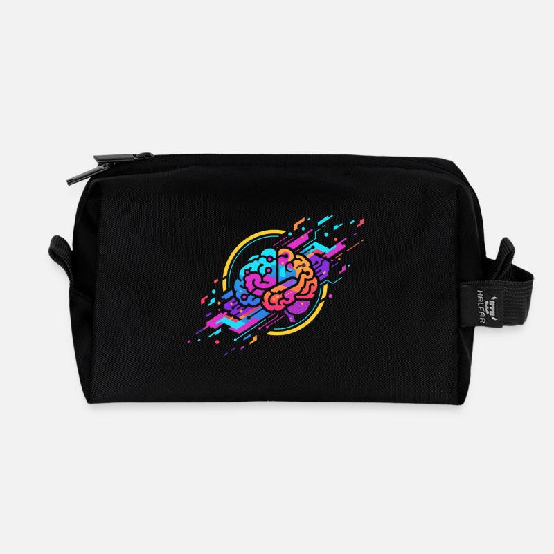 KI Brain - Recycelte Kulturtasche - Schwarz