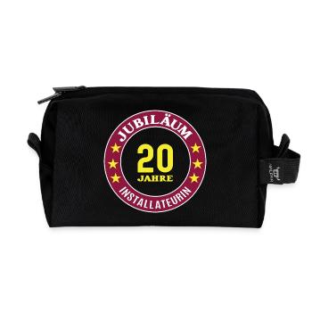 20e anniversaire du plombier 20e anniversaire - Trousse de toilette en tissu recyclé - noir - Devant