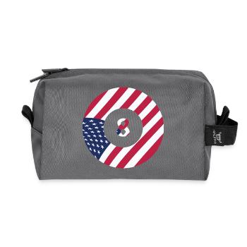 USA Flag 8 Ball Billiards Patriotischer Billardspieler - Recycelte Kulturtasche - Anthrazit - Vorne