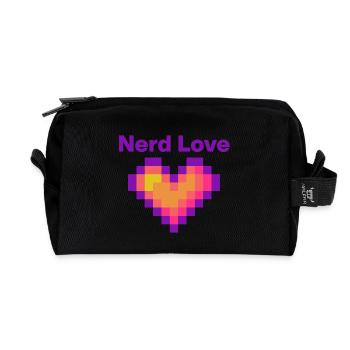 Amour de nerd – Cœur de pixels, Gamer Lovee Language - Trousse de toilette en tissu recyclé - noir - Devant