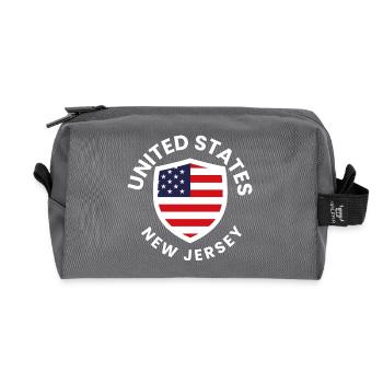 USA New Jersey Flaggenabzeichen - Recycelte Kulturtasche - Anthrazit - Vorne