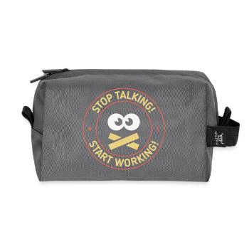 Stop Talking! Start Working! (3C) - Recycled Toiletry Zip Bag - anthracite - Front