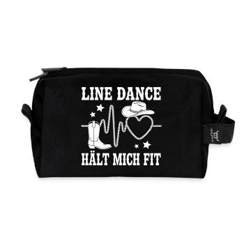 Line Dance Heartbeat Cowboy - Recycled Toiletry Zip Bag - black - Front
