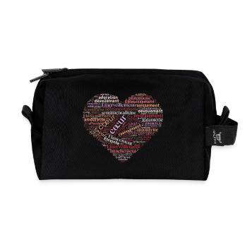 Heart of Words in Love - Recycled Toiletry Zip Bag - black - Front