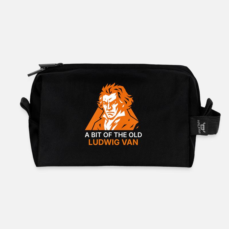 A Bit of the Old Ludwig Van - Recycled Toiletry Zip Bag - black