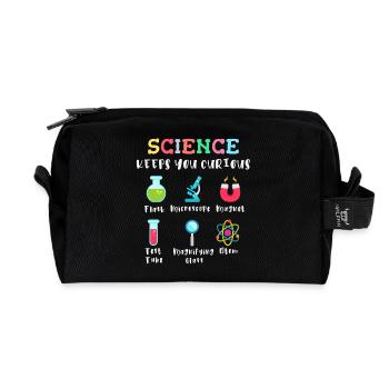 La science suscite la curiosité - Trousse de toilette en tissu recyclé - noir - Devant