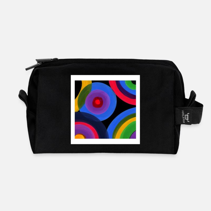 Circle Colour Symphony - Recycled Toiletry Zip Bag - black