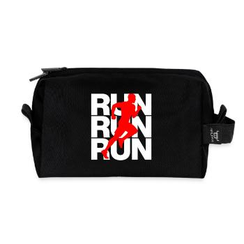 JOGGING, RUN POWER! SPORT, RUNNING, JUST RUN - Recycled Toiletry Zip Bag - black - Front