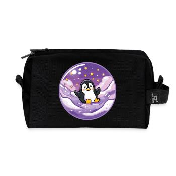 Pinguin im Eis-Universum - Recycled Toiletry Zip Bag - black - Front