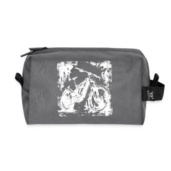 Mountain Bike Lover Graphic - Recycled Toiletry Zip Bag - anthracite - Front