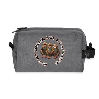 Not My Monkey Trio - Recycled Toiletry Zip Bag - anthracite - Front