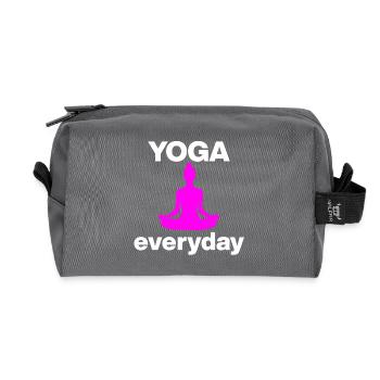 YOGA EVERYDAY PINK! LOTUS YOGI JOGA WELLNESS POWER - Recycelte Kulturtasche - Anthrazit - Vorne