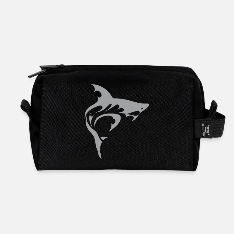 Shark - Recycled Toiletry Zip Bag - black