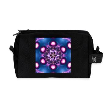 Neon Mandala Kaleidoskop - Recycelte Kulturtasche - Schwarz - Vorne