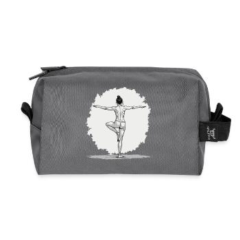 Yoga Exercise Balance Mindfulness and Relaxation - Recycled Toiletry Zip Bag - anthracite - Front