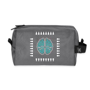 Vecteur technologique de processeur de puce cérébrale IA - Trousse de toilette en tissu recyclé - anthracite - Devant