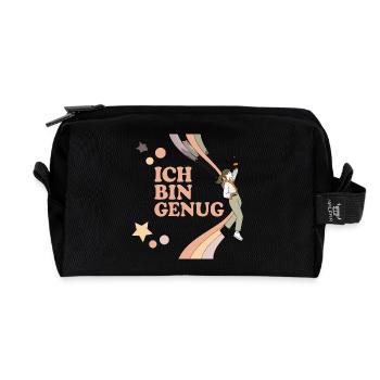 Ich bin Genug – Pastell Regenbogen Held - Recycelte Kulturtasche - Schwarz - Vorne