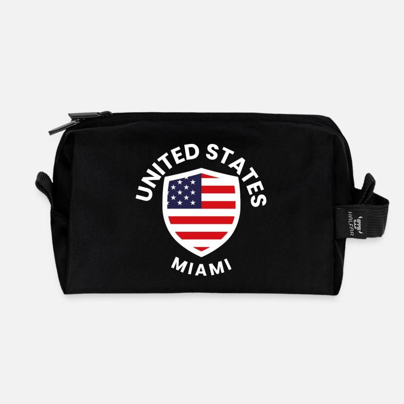Miami-Flaggenschild - Recycelte Kulturtasche - Schwarz
