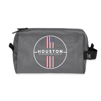 Houston Coordinates - Recycled Toiletry Zip Bag - anthracite - Front