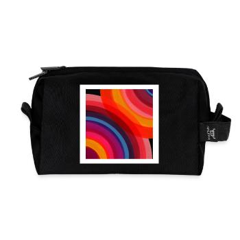 Arc-en-ciel abstrait - Trousse de toilette en tissu recyclé - noir - Devant