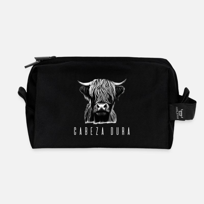 Cabeza dura - Recycelte Kulturtasche - Schwarz