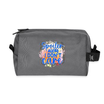Spoiler Alert I Don't Care - Recycled Toiletry Zip Bag - anthracite - Front