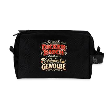 Delicatessen vault Funny belly design for connoisseurs - Recycled Toiletry Zip Bag - black - Front
