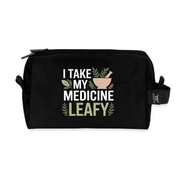 Herbalist I Take My Medicine Leafy Professional  - Recycled Toiletry Zip Bag - black - Front
