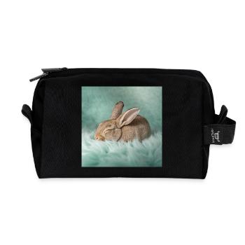 Rêves néon de lapin - Trousse de toilette en tissu recyclé - noir - Devant