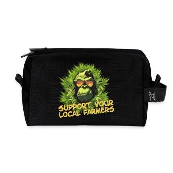 Soutenez vos agriculteurs locaux - Trousse de toilette en tissu recyclé - noir - Devant