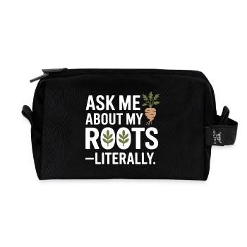 Certified Clinical Botanical Root Expert Apparel  - Recycled Toiletry Zip Bag - black - Front