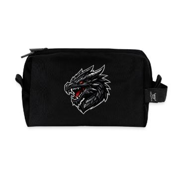 Drachenkopf mit rotem Blick - Recycelte Kulturtasche - Schwarz - Vorne