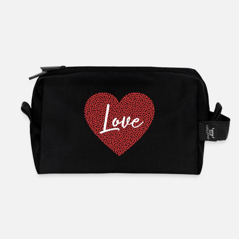 Herz der Liebe Herz Liebe Valentinstagsgeschenk - Recycelte Kulturtasche - Schwarz