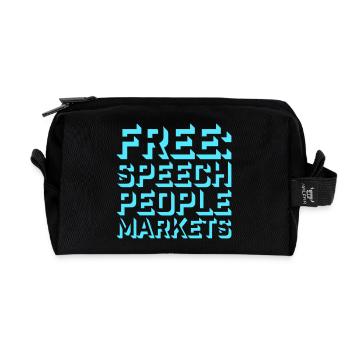 Free Speech Markets People Libertär Freiheit Logo - Recycelte Kulturtasche - Schwarz - Vorne