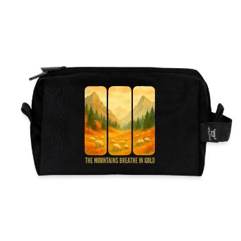 Berge, die Gold atmen - Recycelte Kulturtasche - Schwarz - Vorne