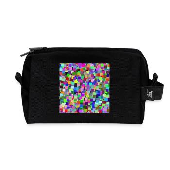 Bunte Quadrate - Recycelte Kulturtasche - Schwarz - Vorne