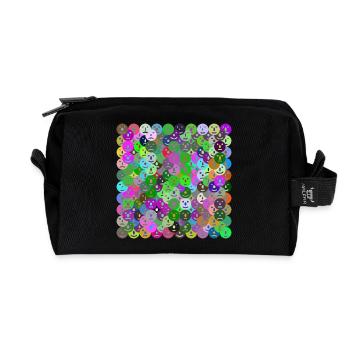 Faces Collage - Recycled Toiletry Zip Bag - black - Front