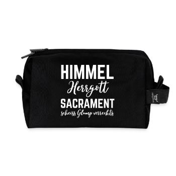 Funny Bavarian Saying Himmel Herrgott Sacrament - Recycled Toiletry Zip Bag - black - Front